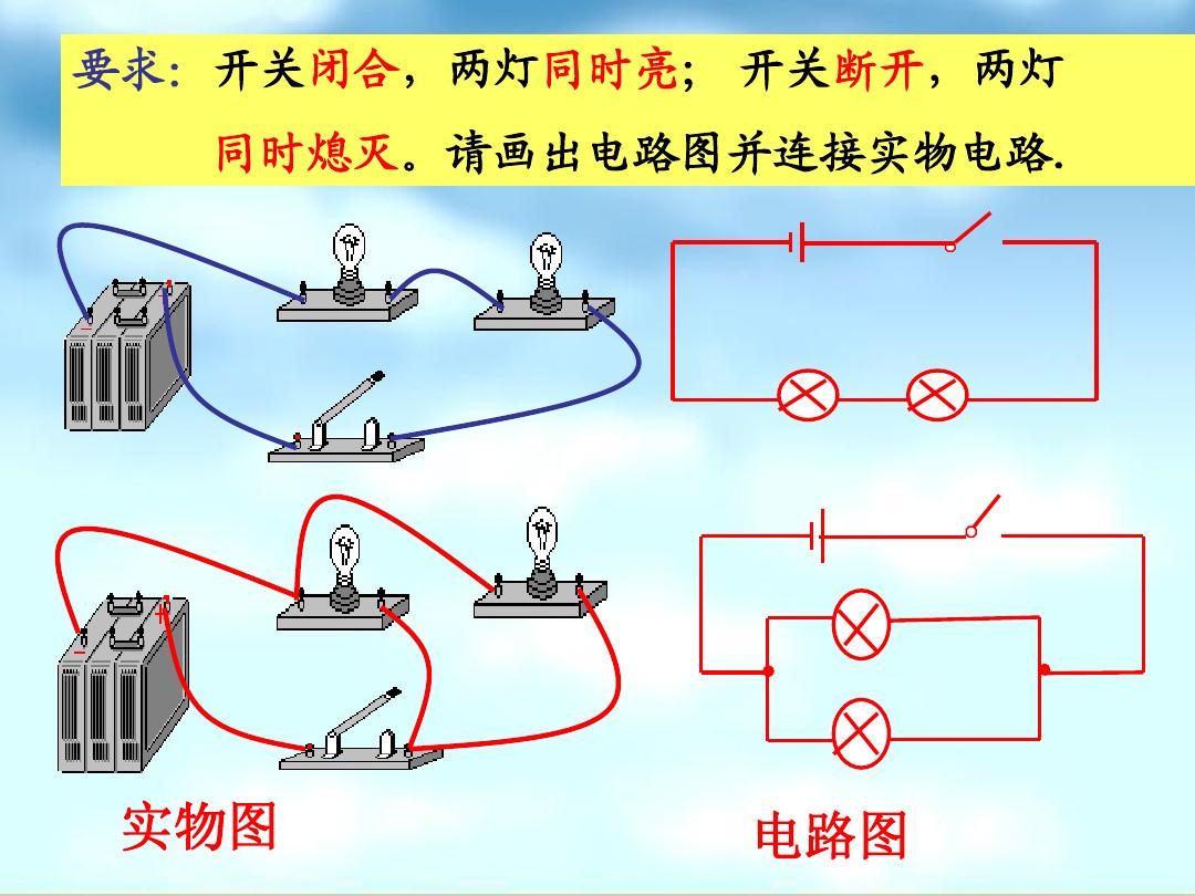圖畫串聯物理并聯電路法_圖畫串聯物理并聯電路法圖解_物理串聯和并聯電路圖畫法