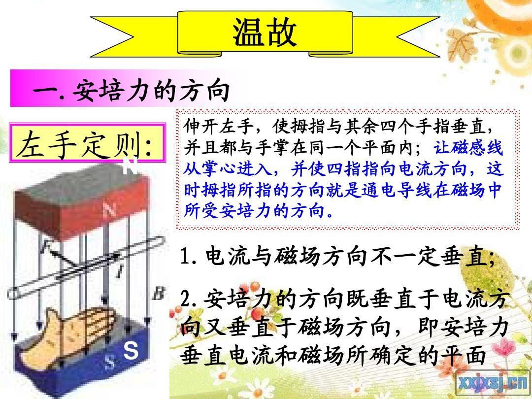 判斷安培力方向例題_安培力方向判斷_判斷安培力方向用左手還是右手