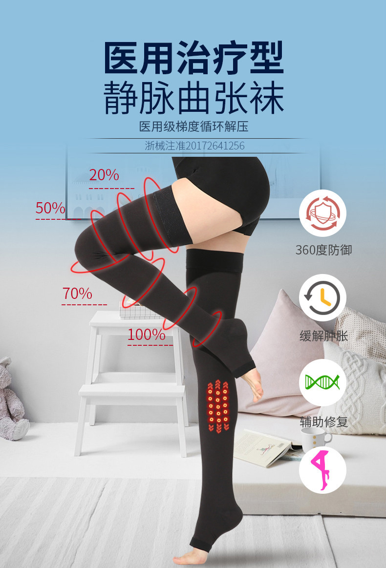 治療靜脈曲張彈力襪管用嗎_靜脈曲張彈力襪的作用和副作用_醫用彈力治療靜脈曲張襪