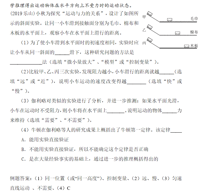 牛頓第一定律實驗用到的實驗方法_實驗定律牛頓方法用到的知識_實驗驗證牛頓運動定律