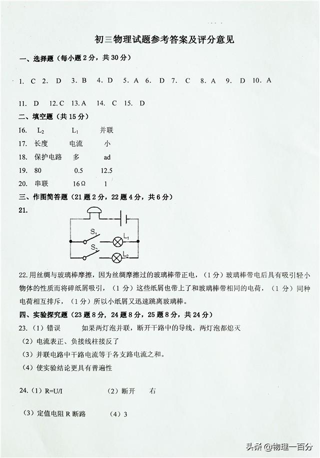 初中物理題庫(kù)
