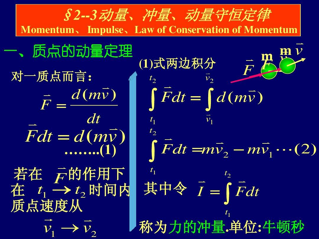 動量守恒定律教案