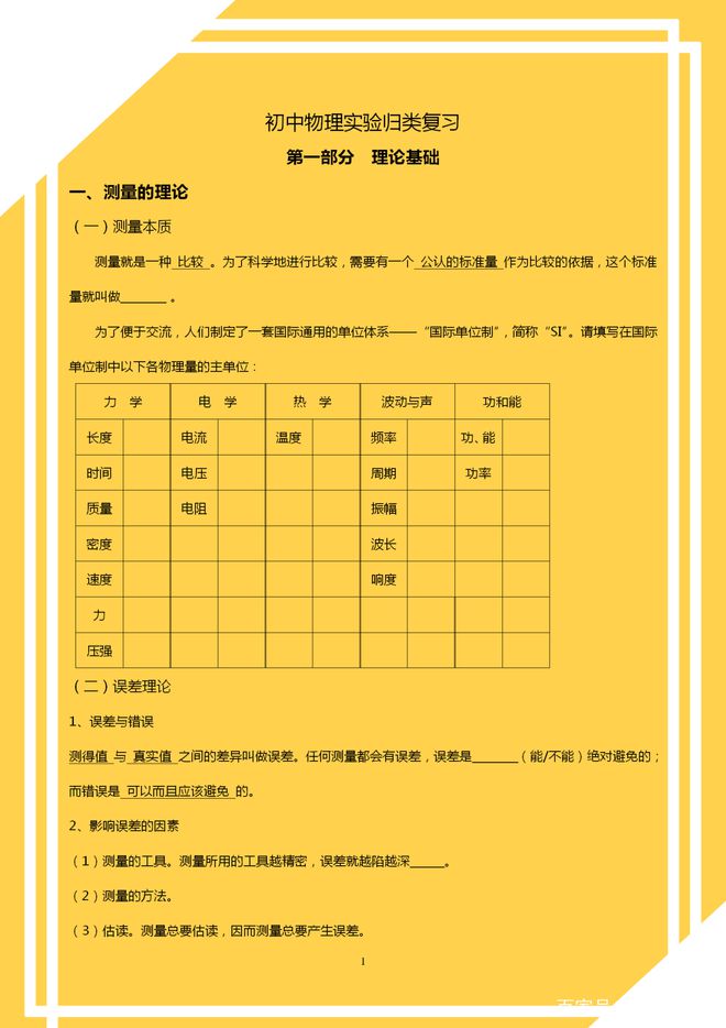 初中物理復(fù)習(xí)課模式