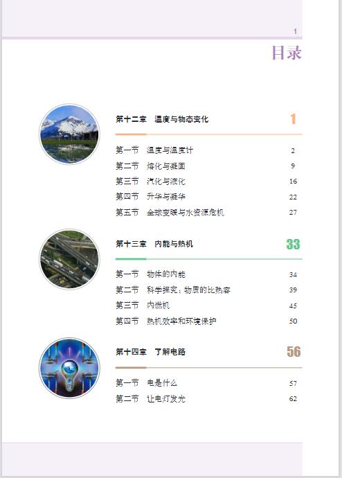 滬科技版九年級全一冊物理電子課本