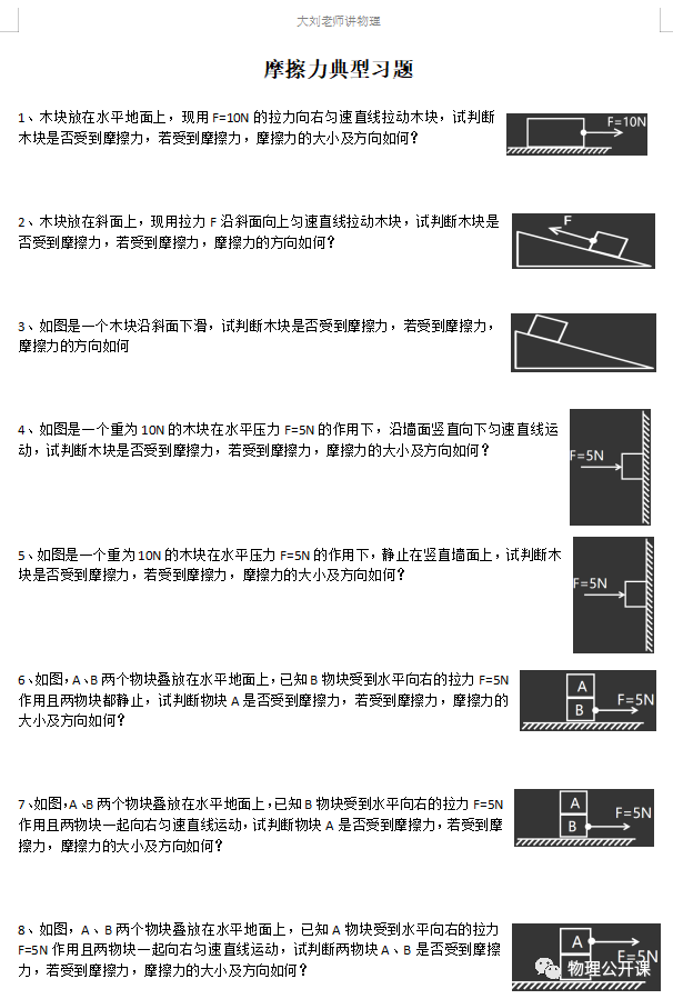 初中物理摩擦力