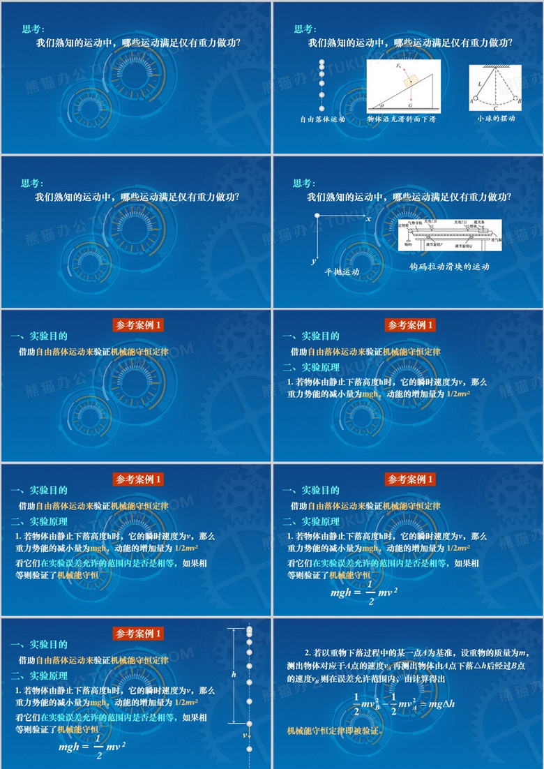 實驗驗證機械能守恒定律課件PPT模板no.2