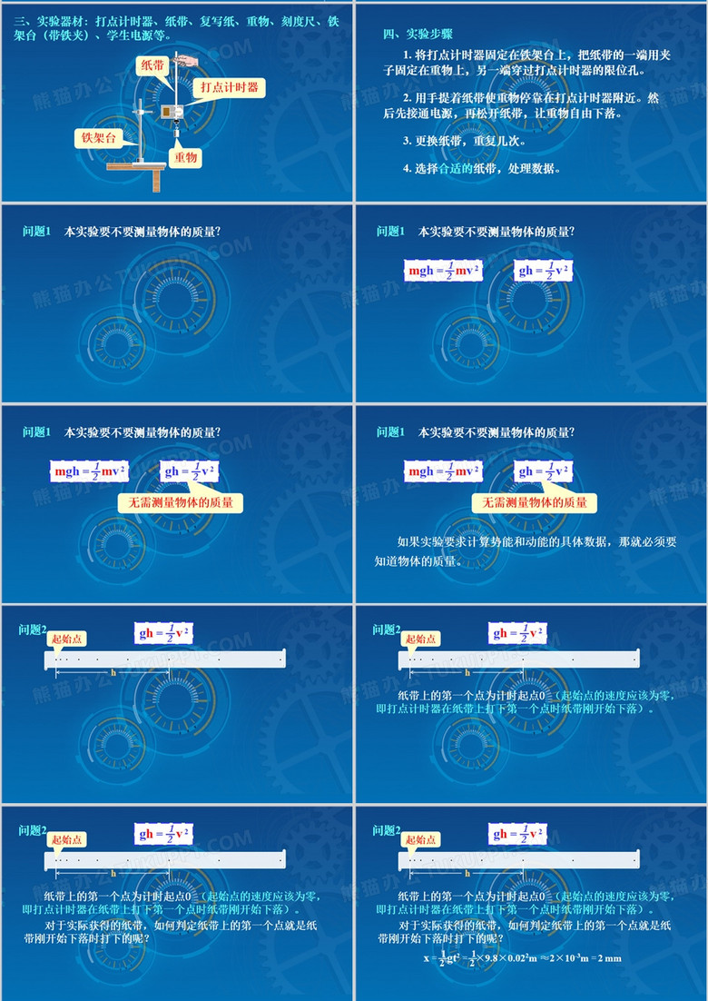 實驗驗證機械能守恒定律課件PPT模板no.3