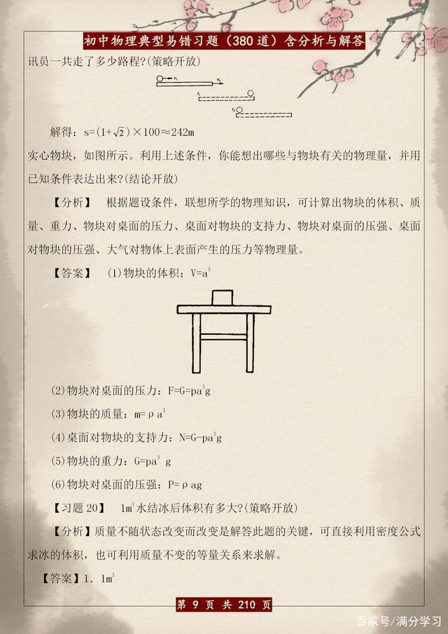 初中物理 | 常考的88道簡單題