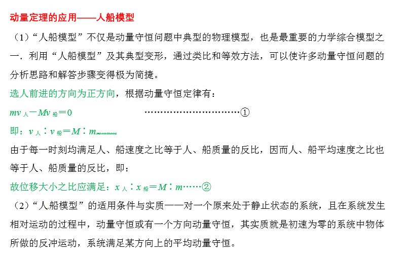 動量守恒定律的應用