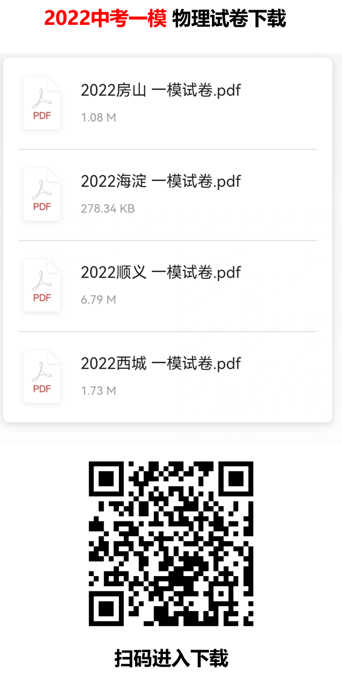 北京初中物理一模