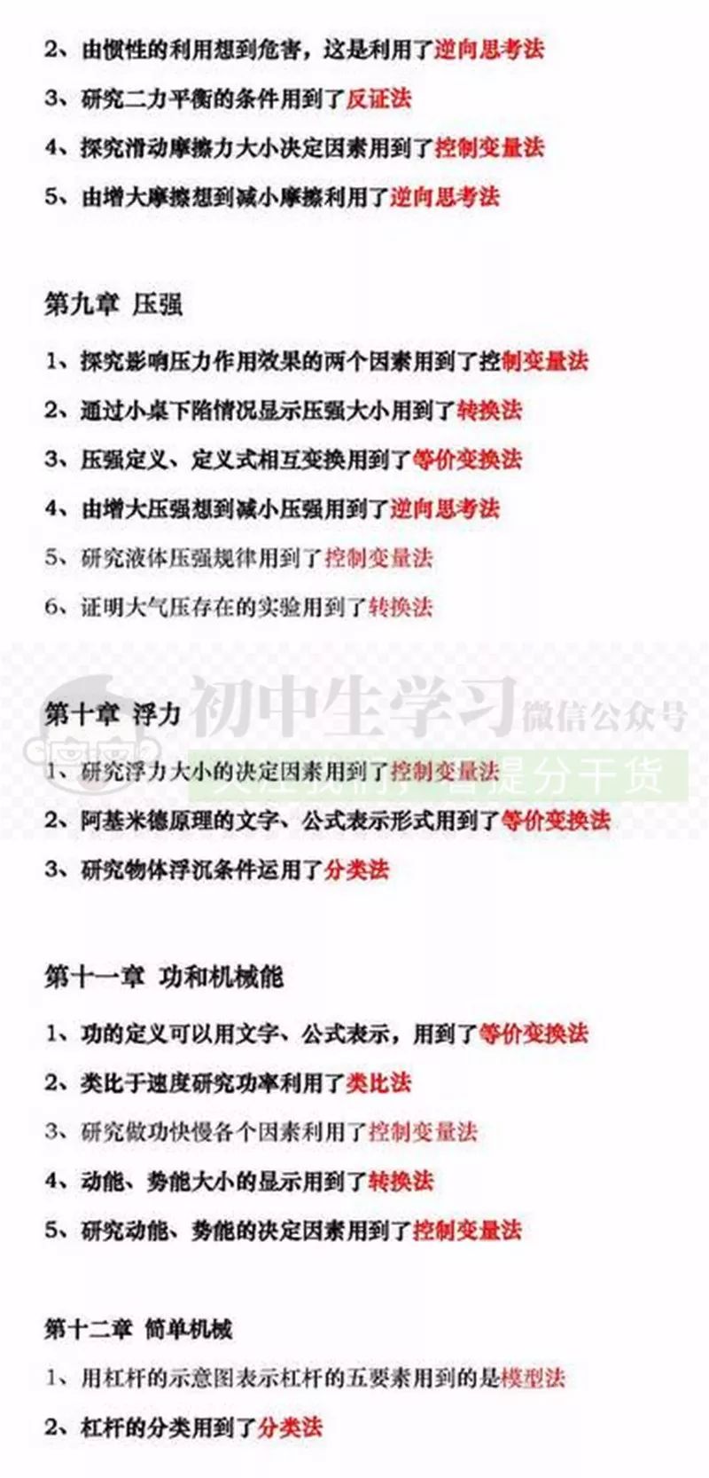 初中物理理想模型法
