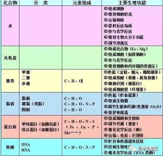 高中物理知識點總結表