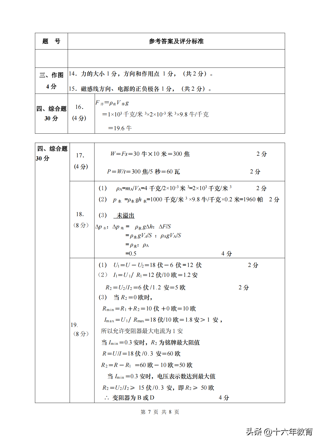 初中物理二模