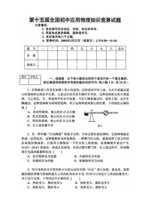 初中全國應用物理競賽